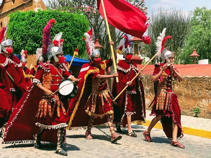 Soldados romanos a caballo en la Judea de Malinalco Semana Santa